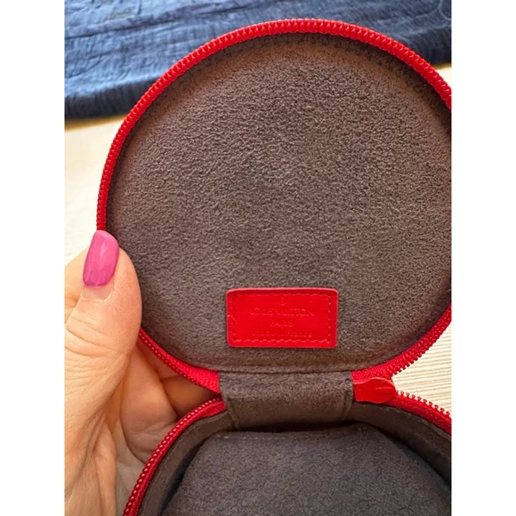 Louis Vuitton Red Epi Leather Round Cosmetic/Jewelry Case - Picture 8 of 9
